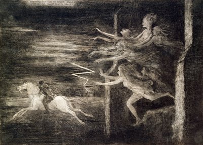 "Och knappt hade han Maggie samlat sig, när den helvetes legionen gick ut", 1800-talet av Richard Cockle Lucas