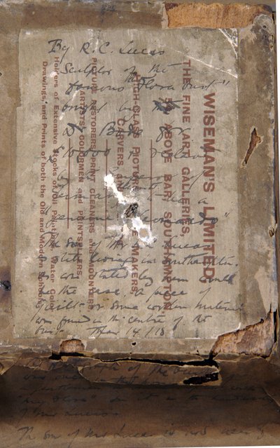 Verso av en byst av en flicka, ca 1850 (penna & bläck och tryck på papper) (se 876003) av Richard Cockle Lucas