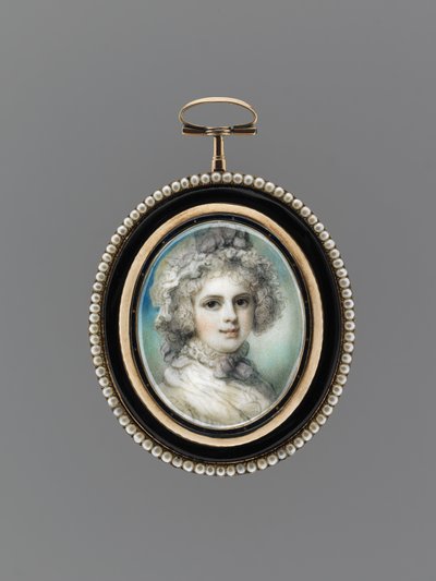 Portrait of a Woman, ca 1785 (akvarell på elfenben, 9 k roséguld, fröpärlor, emalj och glas) av Richard Cosway