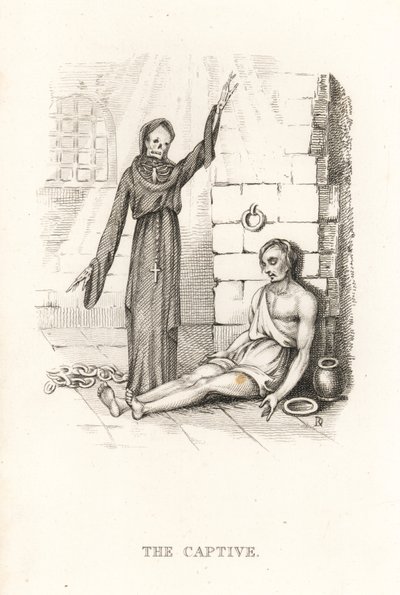 Dödens och fångens skelett. ,1827 (gravyr) av Richard Dagley