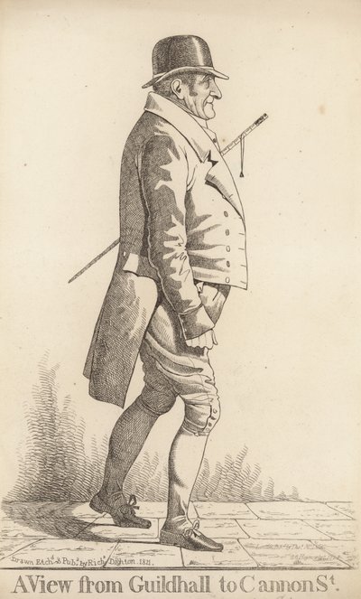 En vy från Guidhall till Cannon Street av Richard Dighton