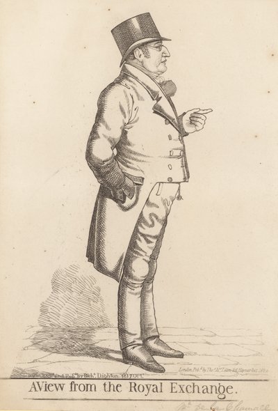 Lee La Chamette (f. 1817); En vy från Royal Exchange, 1817 av Richard Dighton