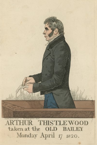 Porträtt av Arthur Thistlewood (kolorerad gravyr) av Richard Dighton
