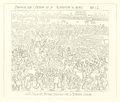 1849, Utsikt över Epsom Downs på Derbydagen av Richard Doyle