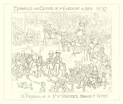 1849, En prospekt av den 5 november som visar killarna av Richard Doyle