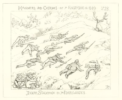 1849, hjortförföljelse i höglandet av Richard Doyle
