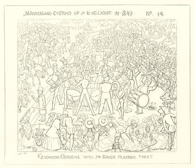1849, Kensington Gardens med bandet som spelar av Richard Doyle