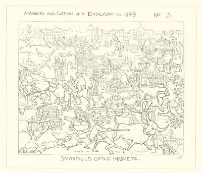 1849, Smithfield Cattle Market av Richard Doyle