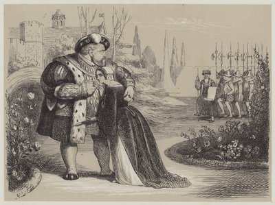 Kritiskt ögonblick i Catherine Parrs liv (akvatint) av Richard Doyle