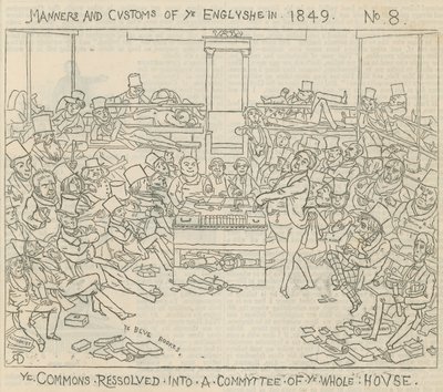 Engelsmännens seder och seder 1849: Commons beslutade sig för en kommitté för hela huset av Richard Doyle