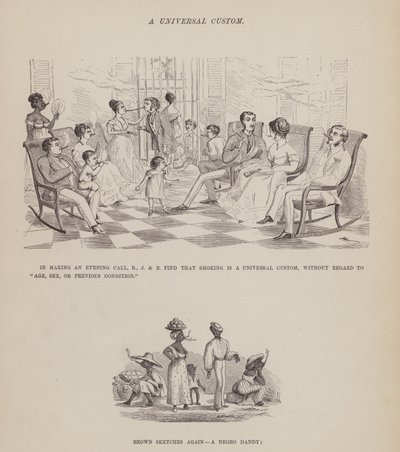 Sida från The American Tour of Mrs Brown, Jones and Robinson (gravyr) av Richard Doyle
