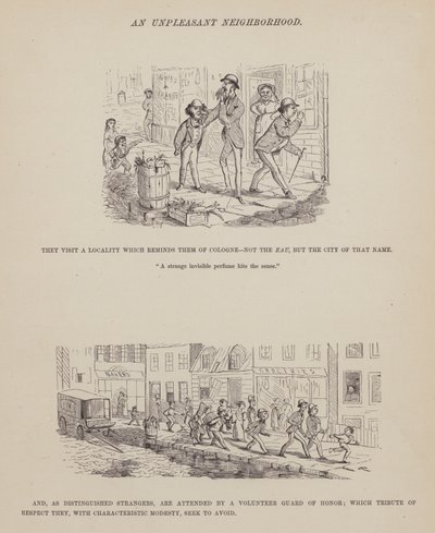 Sida från The American Tour of Mrs Brown, Jones and Robinson (gravyr) av Richard Doyle