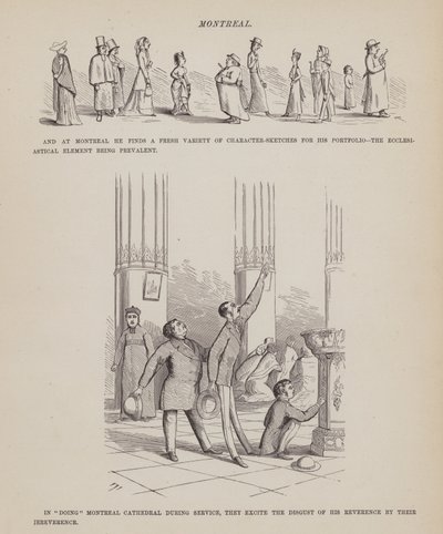 Sida från The American Tour of Mrs Brown, Jones and Robinson (gravyr) av Richard Doyle