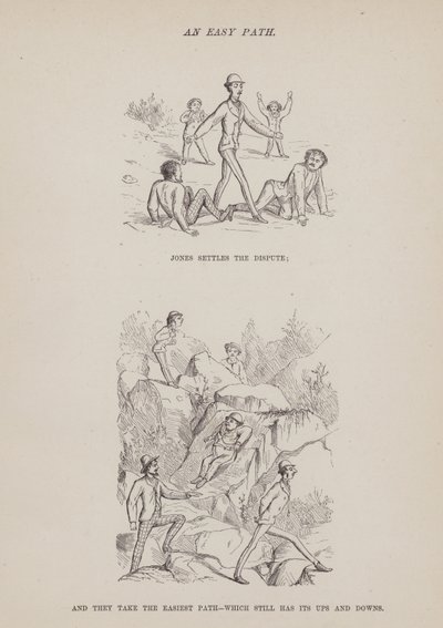 Sida från The American Tour of Mrs Brown, Jones and Robinson (gravyr) av Richard Doyle