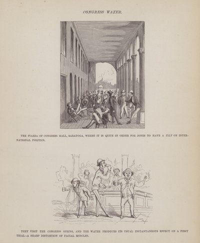 Sida från The American Tour of Mrs Brown, Jones and Robinson (gravyr) av Richard Doyle