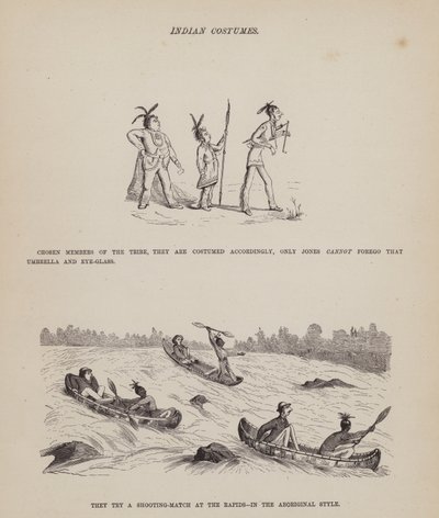 Sida från The American Tour of Mrs Brown, Jones and Robinson (gravyr) av Richard Doyle