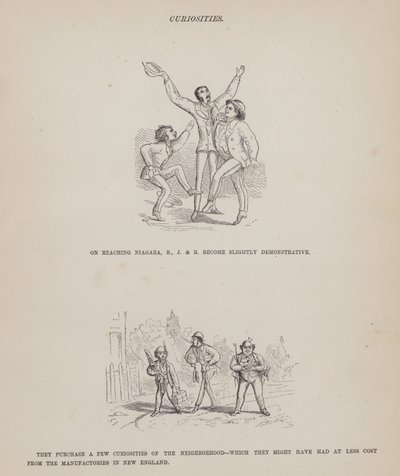 Sida från The American Tour of Mrs Brown, Jones and Robinson (gravyr) av Richard Doyle