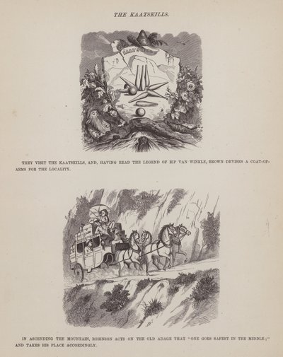 Sida från The American Tour of Mrs Brown, Jones and Robinson (gravyr) av Richard Doyle