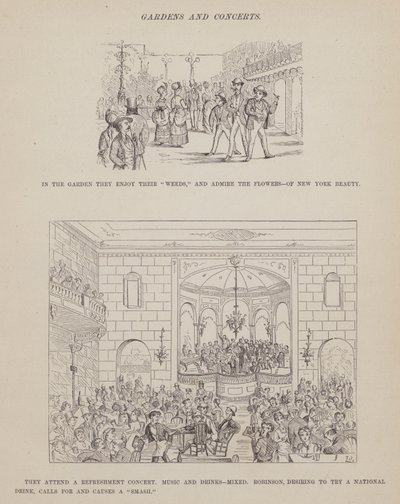 Sida från The American Tour of Mrs Brown, Jones and Robinson (gravyr) av Richard Doyle