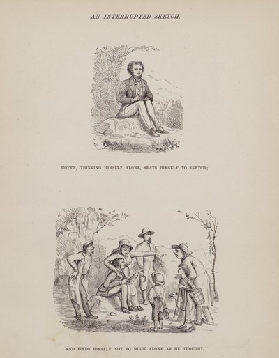 Sida från The American Tour of Mrs Brown, Jones and Robinson (gravyr) av Richard Doyle