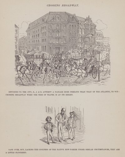 Sida från The American Tour of Mrs Brown, Jones and Robinson (gravyr) av Richard Doyle