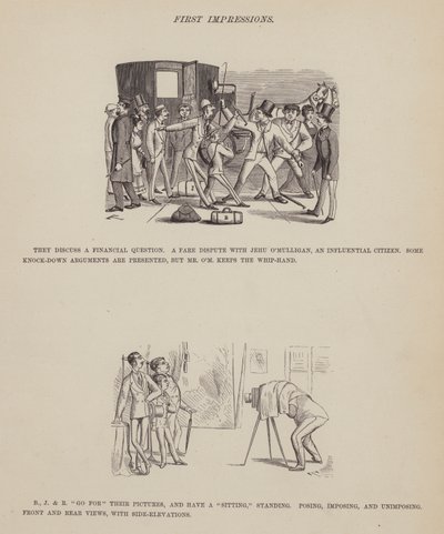 Sida från The American Tour of Mrs Brown, Jones and Robinson (gravyr) av Richard Doyle