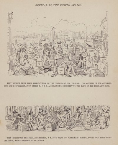 Sida från The American Tour of Mrs Brown, Jones and Robinson (gravyr) av Richard Doyle
