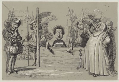 Perkin Warbeck läser sin bekännelse (akvatint) av Richard Doyle