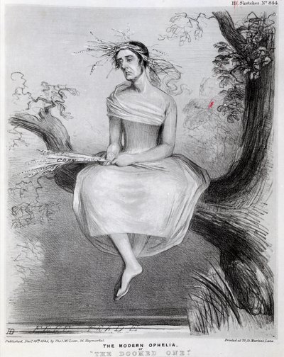 Den moderna Ophelia, eller The Doomed one, 1845 av Richard Doyle