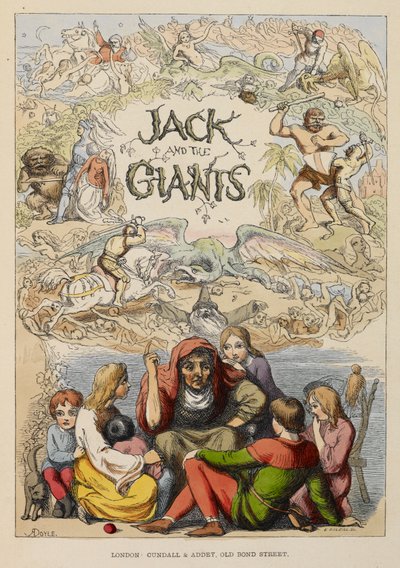 illustrerad titelsida som visar en gammal person som berättar historier för barn. av Richard Doyle