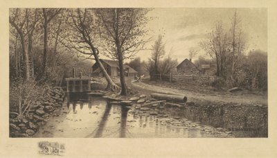Utan titel (Pastoral scen med sågverk) av Richard Dudensing