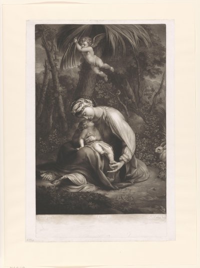 Madonna med barn under en palm av Richard Earlom