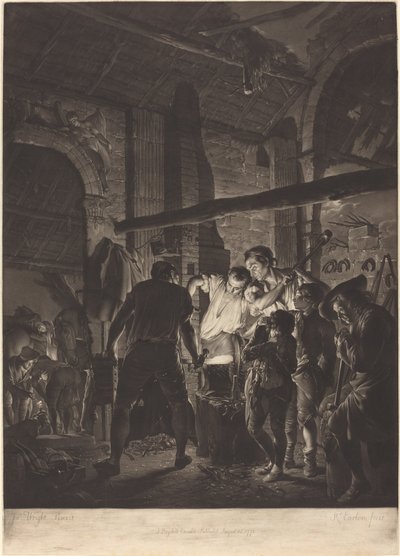 Smidesaffären av Richard Earlom after Joseph Wright