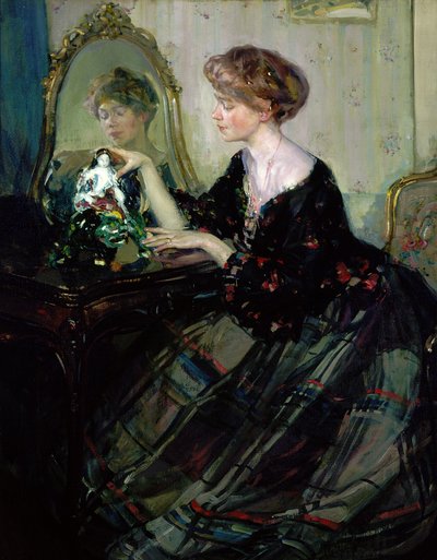 Den kinesiska statyetten, ca 1910 (olja på duk) av Richard Emil Miller