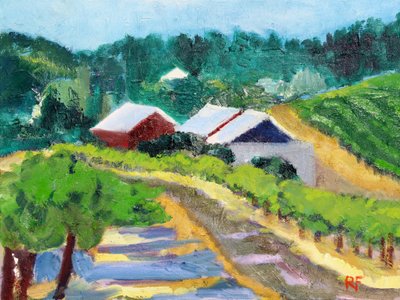 Vineyard and Road, 2019 av Richard Fox