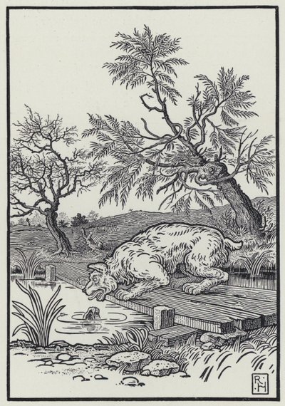 Hunden och skuggan (gravyr) av Richard Heighway
