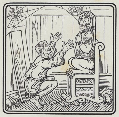 Mannen och träguden (gravyr) av Richard Heighway