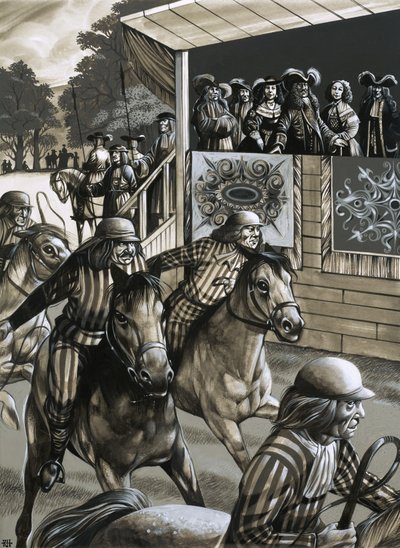Karl II och hans väninnor njuter av en dag på Newmarket Races av Richard Hook