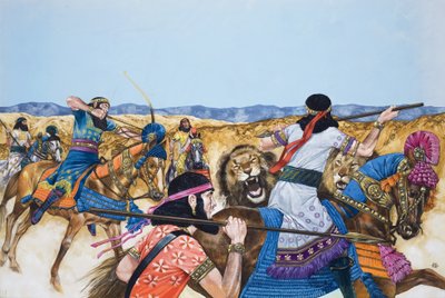 Warriors (gouache på papper) av Richard Hook