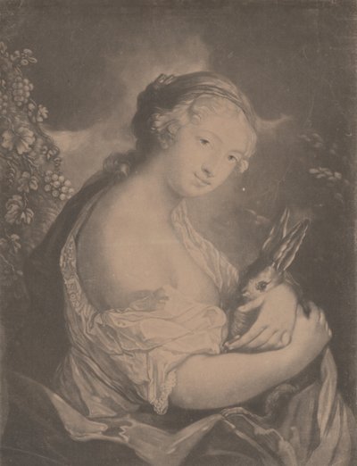 Höst: en ung kvinna som håller i en kanin, 1775. av Richard Houston