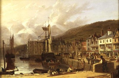 Utsikt över Dartmouth, Devon (olja på duk) av Richard Hume Lancaster