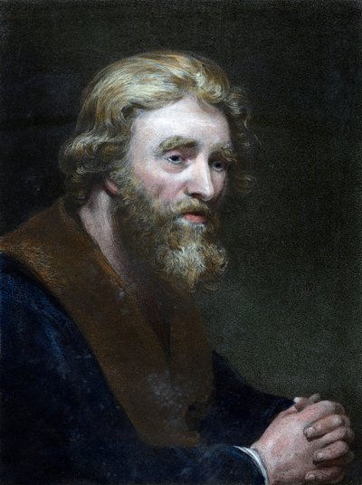 Porträtt av en skäggig man, 1800-talet. av Richard James Lane