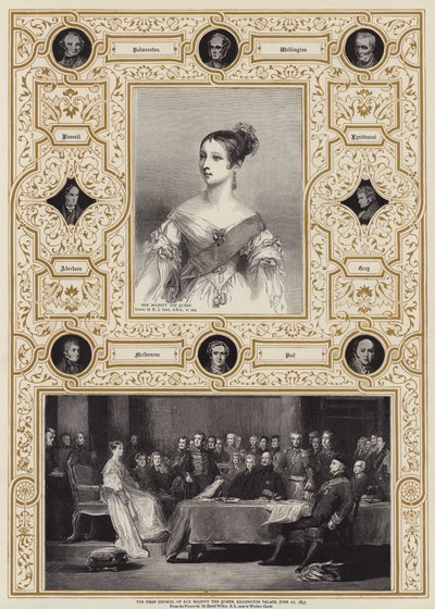 Hennes Majestät Drottningens första råd, Kensington Palace, 20 juni 1837 av Richard James Lane