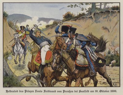 Prins Louis Ferdinand av Preussens heroiska död i slaget vid Saalfeld av Richard Knotel