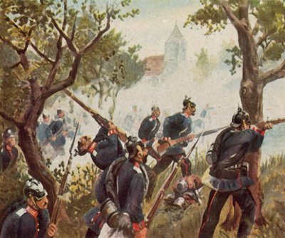Slaget vid Königgrätz, 3 juli 1866 (förstärkt färglitografi) av Richard Knotel