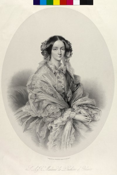 Hertiginnan av Mecklenburg-Schwerin Helen (litografi) av Richard Lauchert