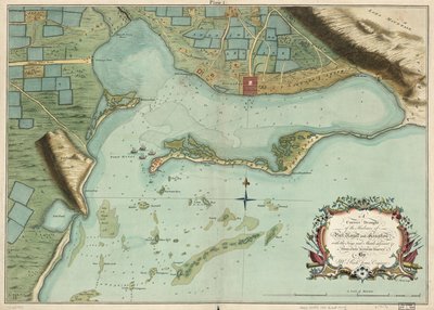 Ett korrekt utkast till hamnarna i Port Royal och Kingston, med nycklar och stim intill &c. från en sen noggrann undersökning av Mr. Richd Jones, ingenjör. av Richard; Mynde Jones