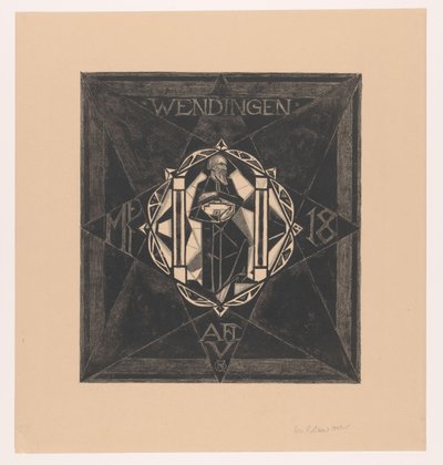 Omslagsdesign för: Wendingen, 1918 av Richard Nicolaüs Roland Holst (signed by artist)
