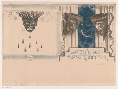Omslagsdesign för: Twists, Mask Number, 1920 av Richard Nicolaüs Roland Holst (signed by artist)
