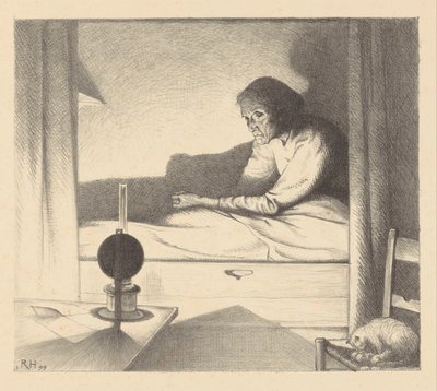Japke Faber i en sänggavel I nattens tystnad (originaltitel) av Richard Nicolaüs Roland Holst